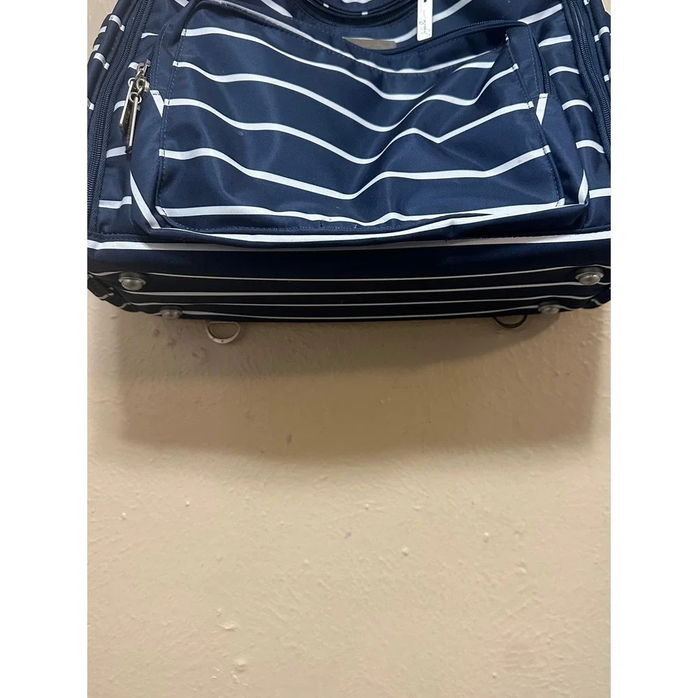 JuJuBe Diaper Bag Navy White Stripe Mommy Tote‎ Messenger Bag with Changing Pad
